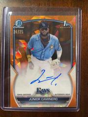 Junior Caminero [Orange] #BSPA-JCO Baseball Cards 2023 Bowman Chrome Sapphire Autographs Prices