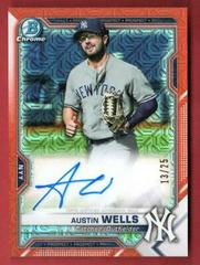 Austin Wells [Orange Refractor] #BMA-AW Baseball Cards 2021 Bowman Chrome Mega Box Mojo Autographs Prices