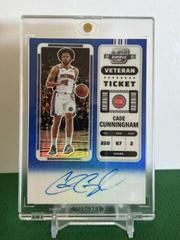 Cade Cunningham [Blue] #1 Basketball Cards 2022 Panini Contenders Optic Veteran Ticket Autograph Prices