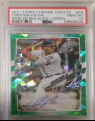 Cristian Pache [Green] #RA-CP Baseball Cards 2021 Topps Chrome Update Sapphire Rookie Autographs Prices