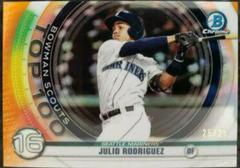 Julio Rodriguez [Orange Refractor] Baseball Cards 2020 Bowman Chrome Scouts' Top 100 Prices