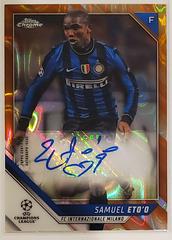Samuel Eto'o [Red Wave Refractor] Soccer Cards 2021 Topps Chrome UEFA Champions League Autographs Prices