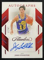 John Stockton [Ruby] #44 Basketball Cards 2022 Panini Flawless Autograph Prices