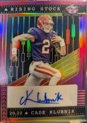 Cade Klubnik [Pink] #RS-CK2 Football Cards 2022 Leaf Valiant Autographs Rising Stock Prices