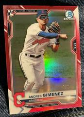 Andres Gimenez [Red Refractor] #12 Baseball Cards 2021 Bowman Chrome Prices