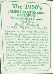 Jim Davenport #131 Baseball Cards 1978 TCMA the 1960's Prices