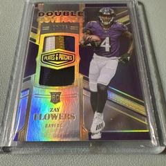 Zay Flowers [Gold] #DC-11 Football Cards 2023 Panini Plates and Patches Double Coverage Prices