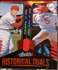 Albert Pujols, Stan Musial [Spectrum Red] #HD-SA Baseball Cards 2022 Panini Absolute Historical Duals Prices