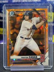 Triston Casas [Orange] Baseball Cards 2021 Bowman Chrome Sapphire Prospects Prices