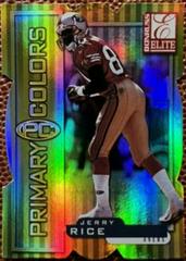 Jerry Rice [Yellow Die Cut] #19 Football Cards 1999 Panini Donruss Elite Primary Colors Prices