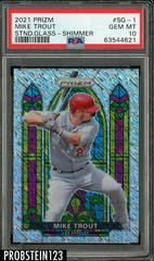 Mike Trout [Shimmer Prizm] #SG-1 Baseball Cards 2021 Panini Prizm Stained Glass Prices