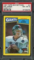 Phil Simms #L Football Cards 1987 Topps Box Bottoms Hand Cut Prices
