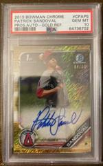 Patrick Sandoval [Gold Shimmer] #CPA-PS Baseball Cards 2019 Bowman Chrome Prospects Autographs Prices