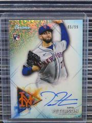 David Peterson [Speckle Refractor] #BSRA-DP Baseball Cards 2021 Bowman Sterling Rookie Autographs Prices