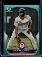 Anthony Gutierrez [Aqua Wave] Baseball Cards 2023 Bowman Draft Chrome Prices