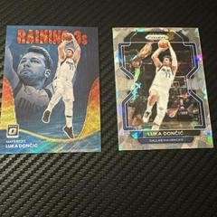 Luka Doncic [Red Gold Wave] #7 Basketball Cards 2022 Panini Donruss Optic Raining 3s Prices