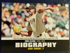 Randy Johnson #SB-17 Baseball Cards 2010 Upper Deck Season Biography Prices