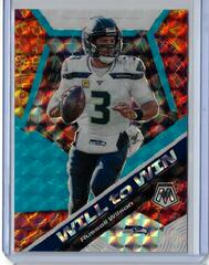 Russell Wilson [Blue Fluorescent] Football Cards 2020 Panini Mosaic Will to Win Prices