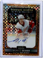 Moritz Seider [Orange Checkers] #R-SE Hockey Cards 2021 O-Pee-Chee Rookie Autographs Prices