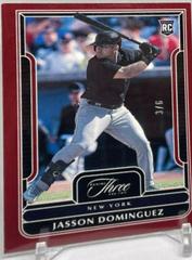 Jasson Dominguez [Red] #50 Baseball Cards 2023 Panini Three and Two Prices