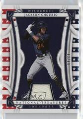 Jackson Chourio #56 Baseball Cards 2023 Panini National Treasures Red White and Blue Prices