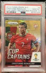 Cristiano Ronaldo [Yellow and Red Pulsar] Soccer Cards 2014 Panini Prizm World Cup Captains Prices