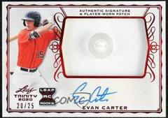 Evan Carter [Red] #PA-EC2 Baseball Cards 2020 Leaf Trinity Patch Autographs Prices