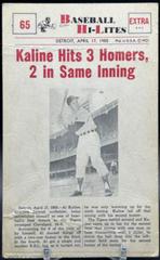 Kaline Hits 3 #65 Baseball Cards 1960 NU Card Baseball Hi Lites Prices