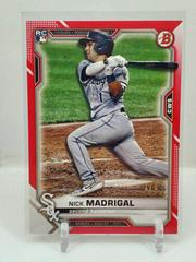 Nick Madrigal [Red] #77 Baseball Cards 2021 Bowman Prices