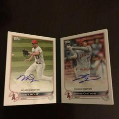 Mike Trout, Shohei Ohtani Baseball Cards 2022 Topps Dual Mini Autograph Book Prices