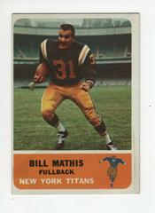 Bill Mathis #62 Football Cards 1962 Fleer Prices