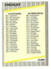Checklist #585-660 #660 Baseball Cards 1989 Fleer Prices