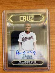 Armando Cruz [Black Atomic] Baseball Cards 2022 Bowman Sterling Signage Autographs Prices