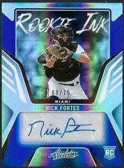 Nick Fortes [Spectrum Blue] #RKI-NF Baseball Cards 2022 Panini Absolute Rookie Ink Autographs Prices
