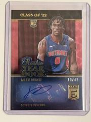 Jalen Duren [Red] #RYB-JLD Basketball Cards 2022 Panini Donruss Elite Rookie Yearbook Autographs Prices