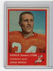 Donald Stone #80 Football Cards 1963 Fleer Prices