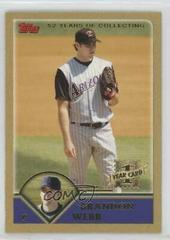 Brandon Webb [Gold] #T169 Baseball Cards 2003 Topps Traded Prices