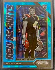 Bailey Zappe [Blue Ice] #NR-7 Football Cards 2022 Panini Prizm New Recruits Prices