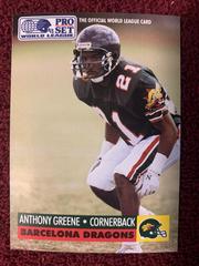 Anthony Greene #5 Football Cards 1991 Pro Set Wlaf Inserts Prices
