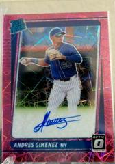 Andres Gimenez [Pink Velocity] #RRS-AG Baseball Cards 2021 Panini Donruss Optic Rated Rookie Signatures Prices
