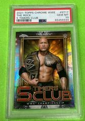 The Rock [Orange Refractor] #5T-17 Wrestling Cards 2021 Topps Chrome WWE 5 Timers Club Prices