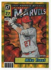 Mike Trout [Gold] #M-1 Baseball Cards 2022 Panini Donruss Marvels Prices