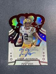 Justin Jefferson [Signature Red] Football Cards 2020 Panini Chronicles Draft Picks Crown Royale Prices