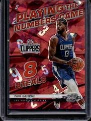 Paul George [Red Ice] #30 Basketball Cards 2021 Panini Contenders Optic Playing the Numbers Game Prices