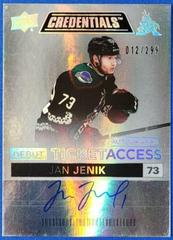 Jan Jenik Hockey Cards 2021 Upper Deck Credentials Debut Ticket Access Autographs Prices