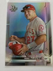 Mike Trout [Holding Helmet] Baseball Cards 2019 Bowman Platinum Prices