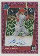 Alec Bohm [Pink Velocity] Baseball Cards 2021 Panini Donruss Optic Rated Rookie Signatures Prices
