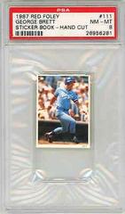 George Brett #111 Baseball Cards 1987 Red Foley Sticker Book Hand Cut Prices
