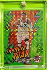 Giannis Antetokounmpo [Green Fluorescent] #6 Basketball Cards 2022 Panini Mosaic Thunder Road Prices