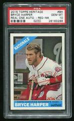 Bryce Harper [Red Ink] #BH Baseball Cards 2015 Topps Heritage Real One Autographs Prices